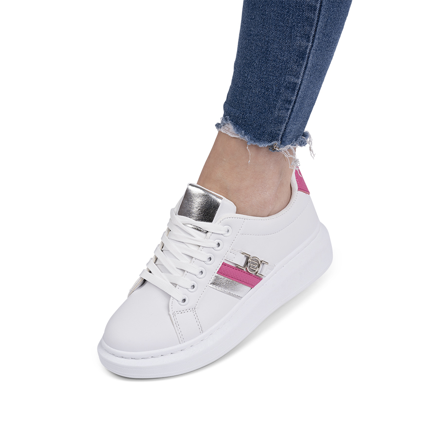 Sneakersi dama din piele ecologica albi cassie marimea 38