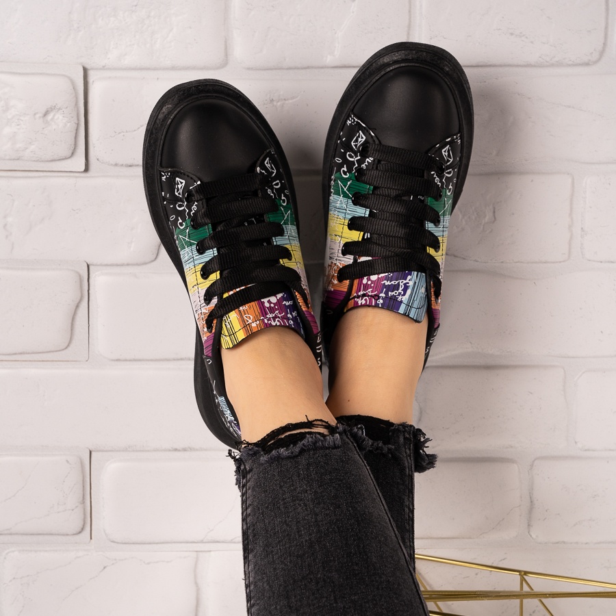 Sneakers dama desen colorat Negri Leta