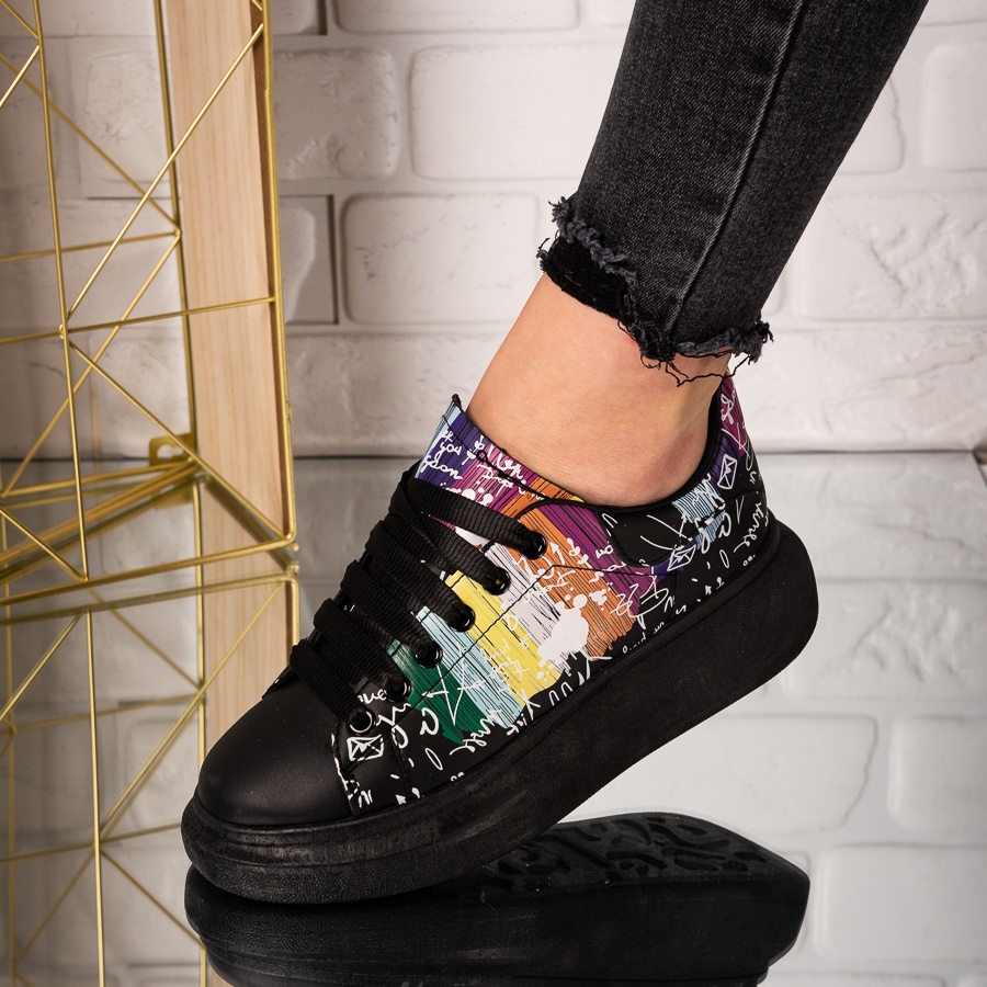 Sneakers dama desen colorat Negri Leta