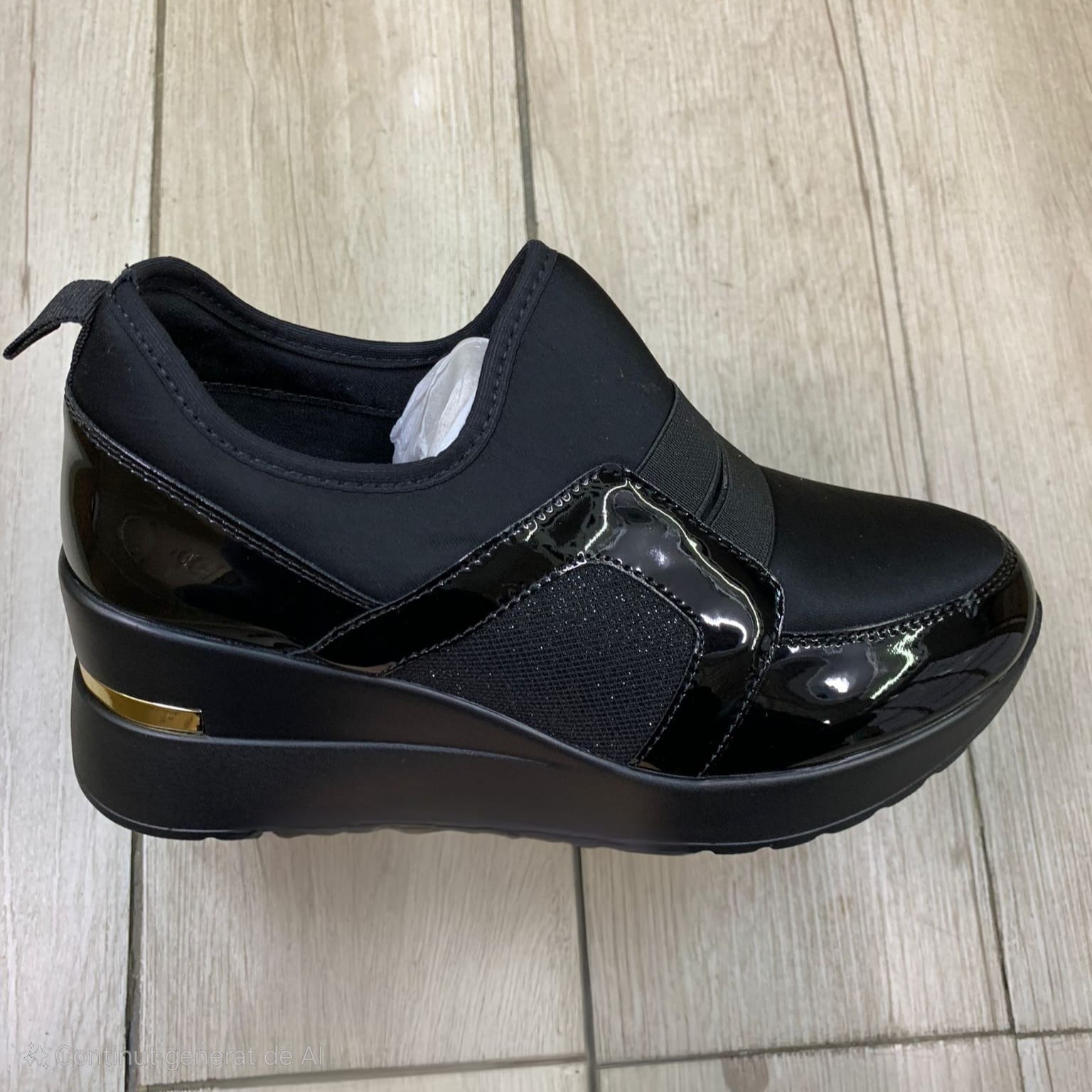 Pantofi dama casual din piele ecologica Negrii Ilys