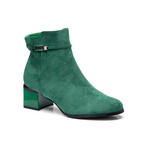 Botine cu toc patrat si lacuit Verzi Carmen