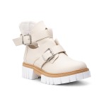 Botine dama casual scurte din piele ecologica Bej Andrada