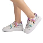 Sneakers dama desen colorat Gri Leta