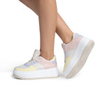 Sneakers dama cu talpa inalta Galbeni Paola