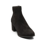 Botine dama din piele ecologica intoarsa  Negre Lynna