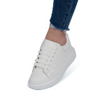 Sneakers dama din piele ecologica Albi Lavinia