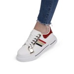 Sneakersi dama din piele ecologica Albi Cornelia