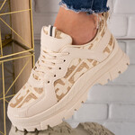 Sneakersi dama din piele ecologica Bej Sevil
