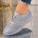 Sneakersi dama din piele ecologica perforati  Albastri Vahide