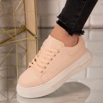 Sneakers dama din piele ecologica Roz Amber