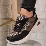 Sneakersi dama din piele ecologica Negri Liza