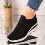 Sneakersi dama din material textil Negri Lexie