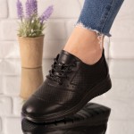Sneakersi dama din piele ecologica perforati  Negri Vahide
