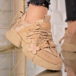 Sneakersi dama din piele ecologica Kaki Tania