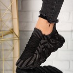 Sneakersi dama din material textil Negri Judy