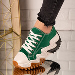 Sneakers dama din material textil Verzi Raisa