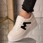 Sneakers dama din piele ecologica Albi Havana