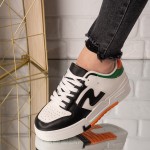 Sneakers dama din piele ecologica Negri Sonia