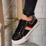 Sneakersi dama din piele ecologica Negri Cornelia
