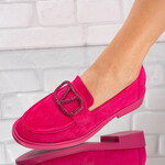 Pantofi dama casual din piele intoarsa Fucsia Erika