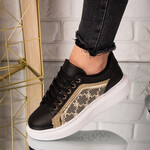 Sneakers dama din piele ecologica Negri Jeni