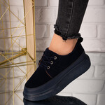 Sneakers dama din piele ecologica intoarsa Albastrii inchis Rita