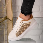 Sneakers dama din piele ecologica Albi Jeni