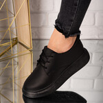 Sneakers dama din piele ecologica Negri Nuria