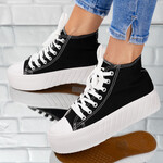 Sneakersi dama din material textil Negri Dana