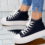 Sneakersi dama din material textil Albastri Dana
