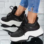 Sneakersi dama din piele ecologica Negri Genoveva