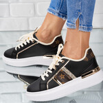 Sneakersi dama din piele ecologica Negri Tudora