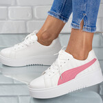 Sneakersi dama din piele ecologica Roz Antoanela
