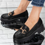 Pantofi dama casual din piele ecologica Negri Rossi