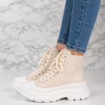 Sneakersi dama din piele ecologica Bej Codruta