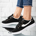 Sneakersi dama din piele ecologica intoarsa Negri Heike