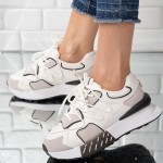 Sneakersi dama din piele ecologica Albi Valeska