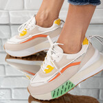 Sneakersi din piele ecologica Bej Artemisa