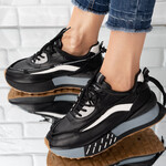 Sneakersi din piele ecologica Negri Artemisa