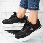 Sneakersi dama din material textil Negri Augusta