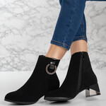 Botine cu accesoriu si toc patrat Kalista