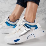 Sneakersi din piele ecologica Argintii Layla