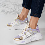 Sneakersi din piele ecologica Mov Layla