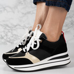 Sneakersi dama din piele ecologica Negri Catarina