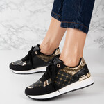 Sneakersi dama din piele ecologica Negri Ellie