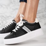 Sneakersi dama din piele ecologica Negri Ema