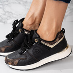 Sneakersi dama din piele ecologica Negri Bella