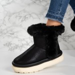 Cizme tip UG imblanite din piele ecologica PREMIUM Negre Ceren