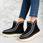 Cizme tip UG imblanite din piele ecologica PREMIUM Negre Ayla