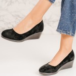 Pantofi dama casual din piele intoarsa Negri Kaia